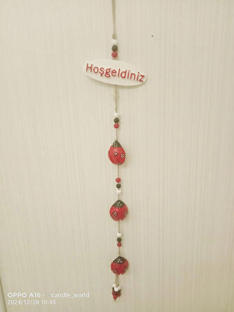 Hoşgeldiniz yazılı uğur böceği kapı asma süslerimiz 