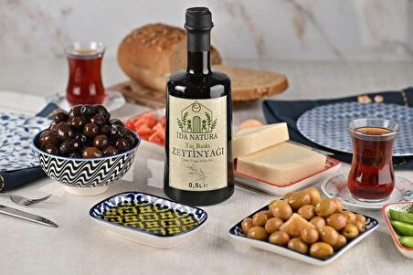 İda Natura Naturel Sızma Soğuk Sıkım Taş Baskı Zeytinyağı 500 ml