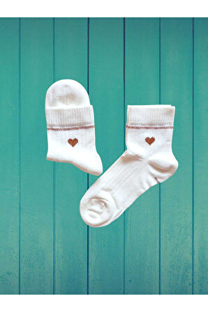 4 ÇİFT TAŞLI KALPLİ KOKULU LİKRA KISAKONÇ DİKİŞSİZ ÇORAP PAMUK BEJ EKRU VİZON KAHVE KADINÇORABI36-40