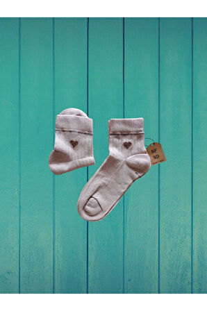 2 ÇİFT TAŞLI KALPLİ KOKULU LİKRALI KISAKONÇ DİKİŞSİZ ÇORAP PAMUKLU SİYAH BEJ KADIN ÇORABI 36-40