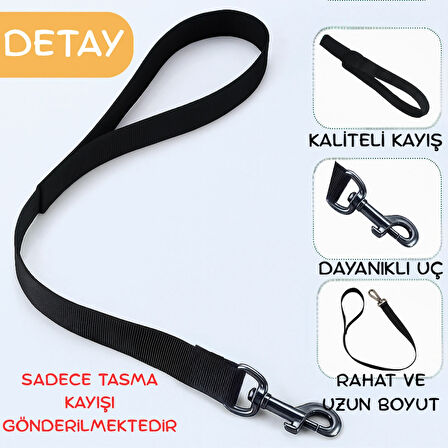 Beylini Dayanıklı Köpek Gezdirme Kayışı Metal Tokalı Bütün Tasmalara Uyumlu Evcil Hayvan Tasması Siyah 100 CM