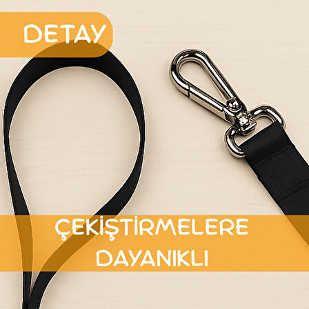 Beylini Dayanıklı Köpek Gezdirme Kayışı Metal Tokalı Bütün Tasmalara Uyumlu Evcil Hayvan Tasması Siyah 150 CM