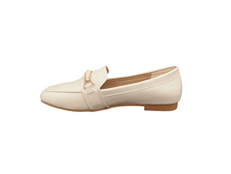 Ventes Toka Detaylı Yumuşak Rahat Taban Dar Kalıp Günlük Kadın Şık Babet Ayakkabı