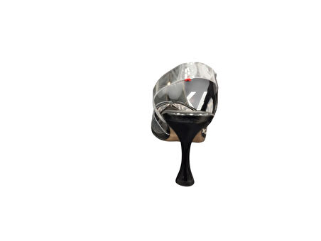 Ventes 7632504Z 10 cm Topuk Boyu Sivri Burun Önü Şeffaf Leopar Detaylı Kadın Şık Topuklu Ayakkabı