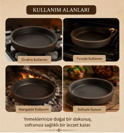 Kapadokya Çömlek Güveç Tava