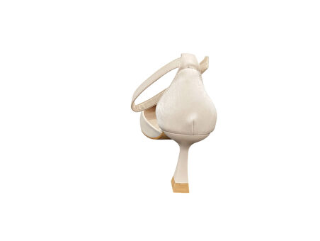 Ventes 120516Z 7 cm Kadeh Topuk Bilekten Bantlı Sivri Burun Kadın Saten Topuklu Ayakkabı