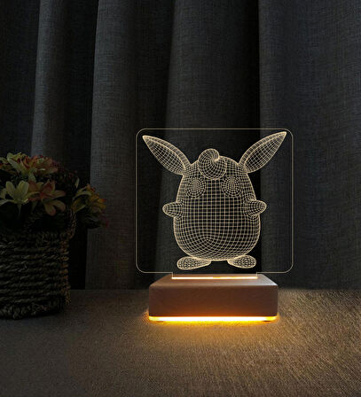 3D Tavşanlı  Led Masa Lambası Doğum Günü Hediyesi Lamba