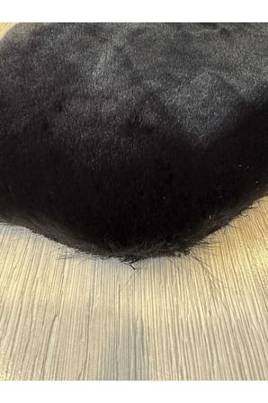 Aries Home Tavşan Tüyü Siyah Yumuşak Makinede Yıkanabilir Kaymaz Ve Toplanmaz Süet Taban Post Halı