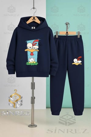 Çocuk Unısex TAVUK KO 3'Lü Kapşonlu Eşofman Takımı