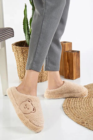 Kadın Ev Terliği Peluş Terlik Çeyiz ve Bohça Terliği Ses Yapmaz Kalın Taban