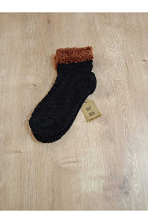 TAY TÜYÜ HAVLU PATİK ÇORAP KABARTMALI KOKULU YILBAŞI YUMUŞAK SÜSLÜ SİYAH KAHVE ÇORAP 36-40