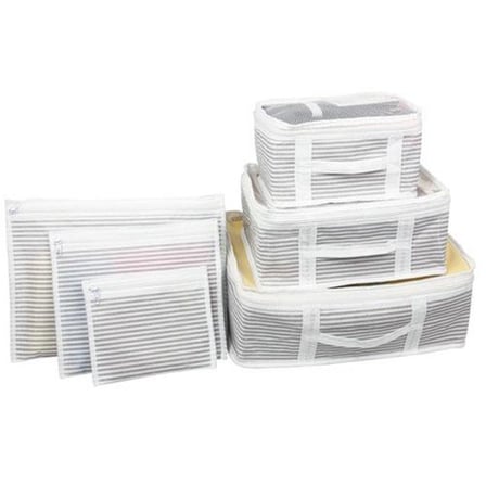 Bavul İçi Düzenleyici Valiz  Organizer 6 lı Set  Çizgili