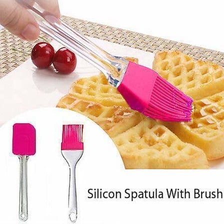 2'li Silikon Pasta  Börek  Poğaça Yağ Fırçası ve Spatula Seti