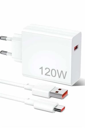 120W Şarj Ai Hızlı Çift Turbo Şarj Ai Seti Beyaz