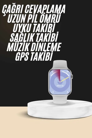 Akıllı Saat Kulaklık Hediyeli Uyku ve Sağlık Takibi Yapabilen Uzun Ömürlü
