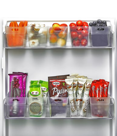 12 li Buzdolabı İçi Mini Düzenleyici Kutu Organizer  Buzdolabı Kapak Düzenleyici