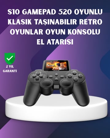 500 Dahili Oyunlu Taşınabilir Retro El Konsolu2.4 inç Renkli Ekranlı
