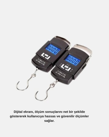 Portatif Dijital El Kantarı – Bavul, Kargo ve Paket Tartı Cihazı 50 Kg