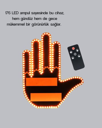 176 LED Amber Renkli El Hareketiyle Kontrol Edilen Motosik Dönüş Sinyali