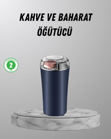 Elektrikli Kahve ve Baharat Öğütücü – Güçlü Motor, Paslanmaz Çelik Gövde, Kolay Temizlik