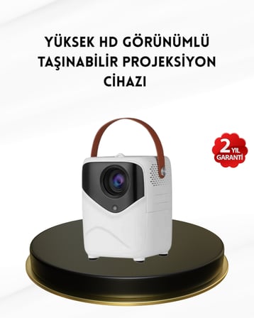 Mini Akıllı Projektör – 1080P Full HD, 64GB Depolama, 2GB RAM, Uzaktan Kumanda Destekli