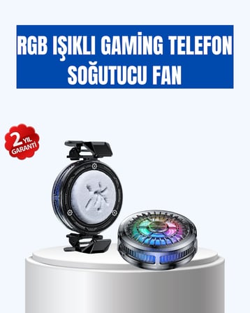 Telefon Soğutucu RGB Fan Sessiz Çalışma Tüm Modeller Uyumlu