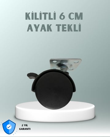 Zemin Korumalı 6 cm Kilitli Döner Ayak