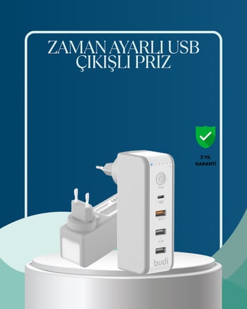 Zaman Kontrollü Şarj Cihazı 30W Hızlı Şarj ve Çoklu USB Çıkışı