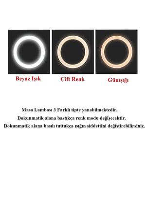 Şarjlı Sarı Ve Beyaz Renk Masa Lambasi Wt005