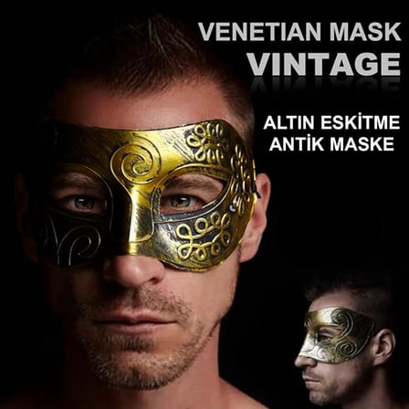 Altın Eskitme Yüz Maskesi  Antik Tarz B Maskesi