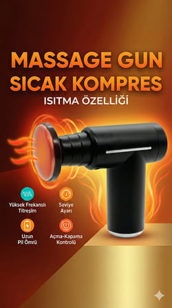 Sıcak Ve Soğuk Terapili Masaj Tabancası  Şarjlı Isıtmalı Masaj Cihazı  Sporcu Masaj Ai