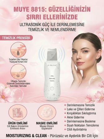Ultrasonik Spatula Yüz Akne  Siyah Nokta Temizleme Cihazı