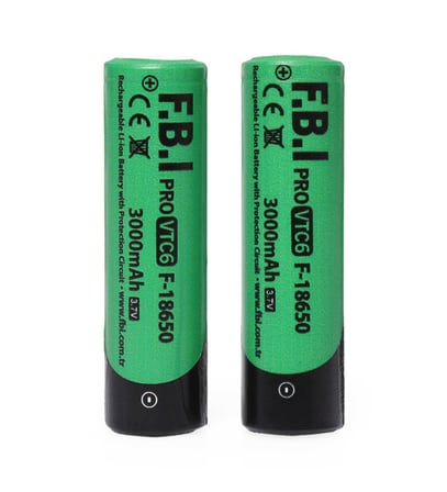 F.B.I VTC6 18650 3.7V 3000mAh 30A Liion Şarjlı Pil + Pil Taşıma Kutusu 2'li SET
