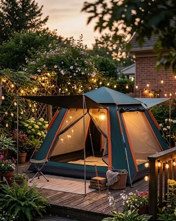 Geniş Aile Kamp Çadırı 240x210 cm Güneşlikli  Kurulum Outdoor Çadır