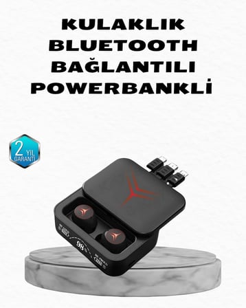 Powerbank Özellikli Bluetooth Kablosuz Kulaklık – Dokunmatik Kontrol, Uzun Pil Ömrü, Ergonomik Tasar