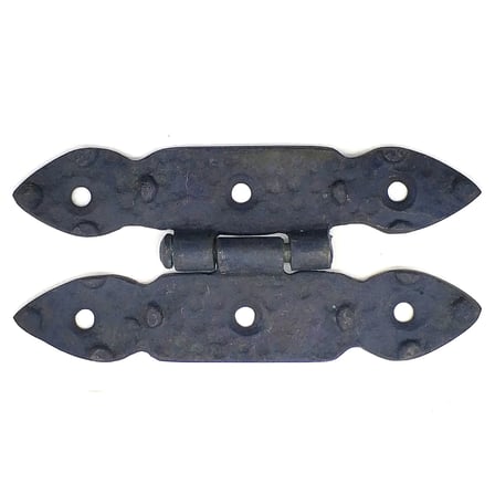 Antika Tarz Dekoratif Pirinç Düğmeli Menteşe  117x57 mm, Oksit