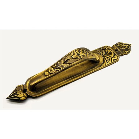 Antika Tarz Dekoratif Pirinç Kubbeli Çekme Kapı Kolu  396x68 mm, Antik