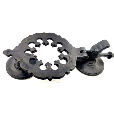 Antika Tarz Dekoratif Pirinç Osmanlı Kapı Tokmağı, Taktak  265x75mm, Oksit