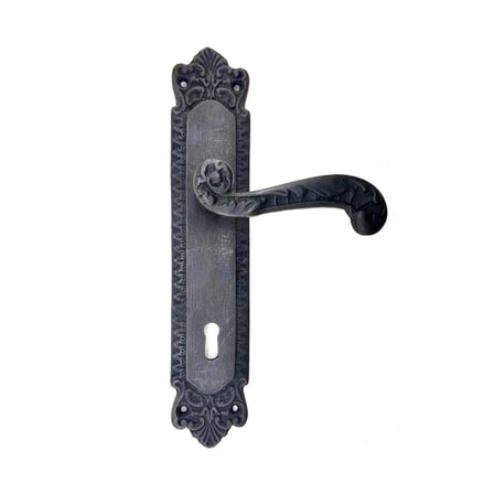 Antika Tarz Dekoratif Pirinç Sultan Oda Kapı Kolu  270x54mm, Oksit