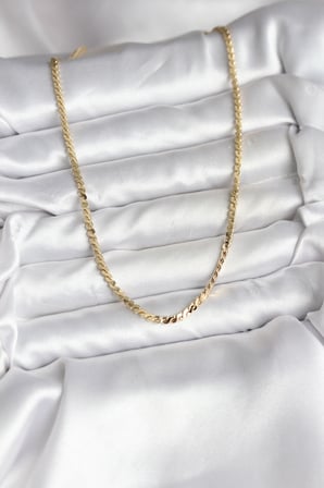 14K Gold Renk Kaplama Ezme Yılan Zincir Model CM Kadın Ke
