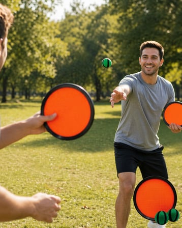 Cırt Cırtlı Top Yakalama Oyunu Seti 2 Kişilik Eğlenceli Bahçe Plaj Oyuncağı