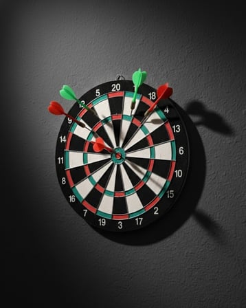 17 İnç Profesyonel Dart Tahtası Dayanıklı Yapı ve 4 Metal Dart Oku