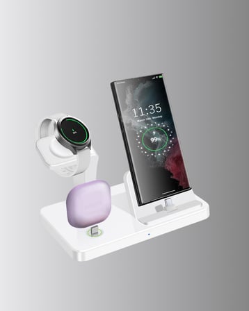 4’lü  Kablosuz Şarj Standı  Watch ve AirPods Çoklu Şarjlı