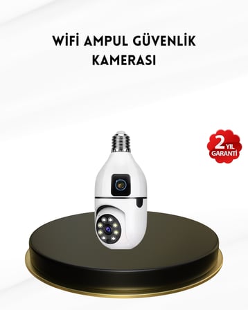 WiFi Ampul Güvenlik Kamerası 1080P Full HD Gece Görüşlü ve Hareket Algılamalı