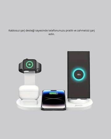 , AirPods ve Akıllı Saat Uyumlu Çoklu Şarj Cihazı