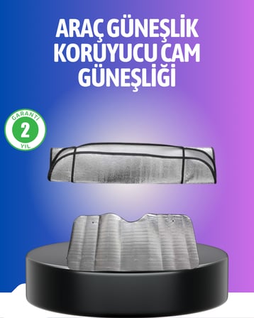 Gelişmiş Yansıtıcılı Katlanabilir Araç Güneşliği – Alüminyum & Süngerli İzolasyon Teknolojisi