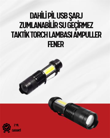 Mini Boy LED El Feneri  2000 Lümen, Su Geçirmez Tasarım