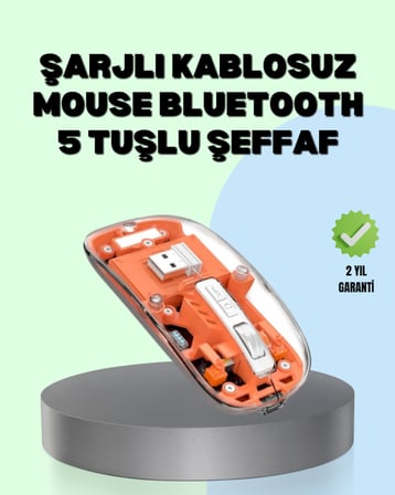 Kablosuz, Sessiz, Ergonomik ve Şarjlı Fare  Gelişmiş Çoklu Cihaz Desteği
