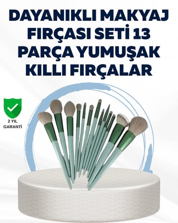 13'lü Fiber Kıllı Yumuşak Makyaj Fırçası Seti Taşınabilir ve Ergonomik Tasarım