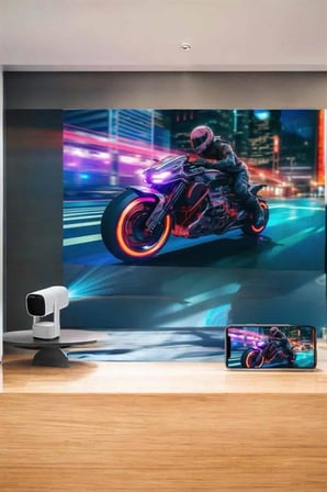Akıllı Projeksiyon Powerbankli Taşınabilir Sinema Projektörü 4k HD Kaliteli